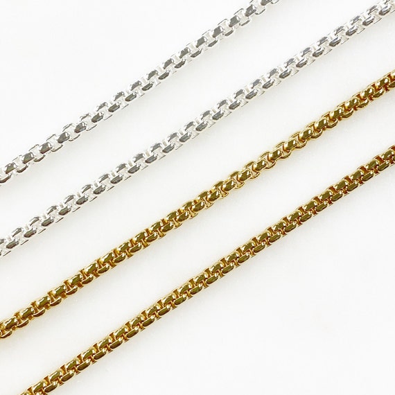 Base Metal Thick Venetian Box Chain Choose Your Color Jewelry Making Chains / Sold By The Foot / Bulk Unfinished Chain