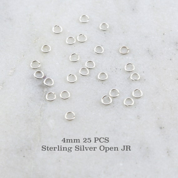 25 Pieces 4mm 22 Gauge Sterling Silver Open Jump Rings Charm Links Jewelry Making Supplies Sterling Findings