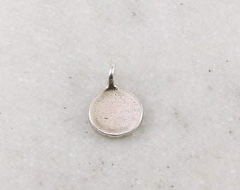 Small Sterling Silver Raw Shape Stamping Blank Disk Circle Charm Pendant