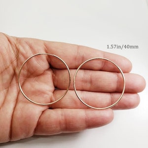 1 Pair 14K Rose Gold Filled Small Endless Hoop Earrings ,30mm,35mm,40mm, 50mm Earring Wires Earring Component imagem 5