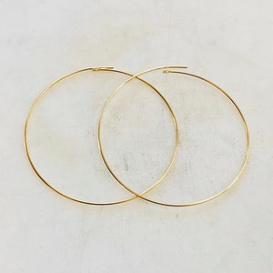 1 Pair 14K Gold Filled  Beading Hoop Earring Wire 50mm Earring Wires Earring Hoop Component