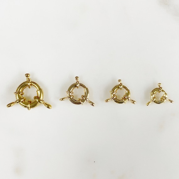 Fancy Spring Ring Gold Plated Ring With Lever Unique Spring Ring Choose Your Size Jewelry Making Supplies Chain Findings