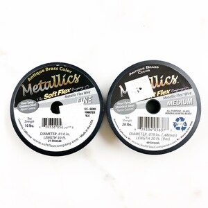 Metallics soft flex brass colored metallic flex wire choose your size fine or medium stainless steel wire jewelry making arts and crafts