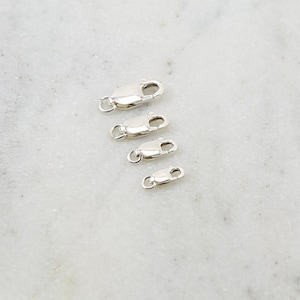 Sterling silver .925 rectangle lobster clasp choose your size 13.75mm x 11.75mm, 10.25mm, 8.25mm jewelry making supplies chain findings