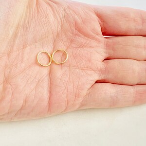 2 Pieces 10mm Shiny Gold Smooth Connector Ring Open Circle Charm 14K Gold Filled Permanent Jewelry image 3