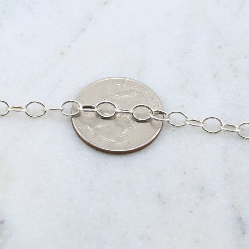 Thick Sturdy Sterling Silver Smooth Oval Link Chain Extender Chain 6mm x 4.7mm Sold by the Foot Bulk Unfinished Chain