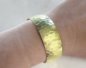 Hammered Raw Brass Cuff Bracelet, Ready to Wear