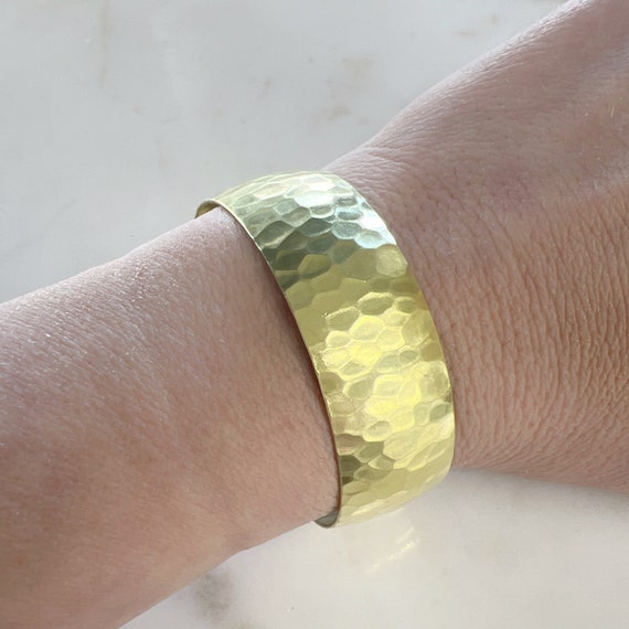 Hammered Raw Brass Cuff Bracelet, Ready to Wear