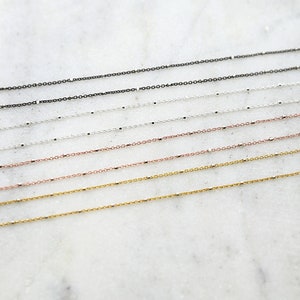 Dainty Shiny Satellite Chain Vermeil, Sterling Silver, Rose GP, Oxidized Silver Permanent Jewelry  Sold by the Foot/ Bulk Unfinished Chain