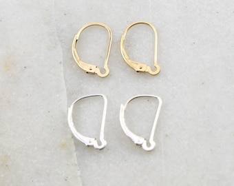 1 pair interchangeable leverback earring hooks earring component in sterling silver or 14k gold filled
