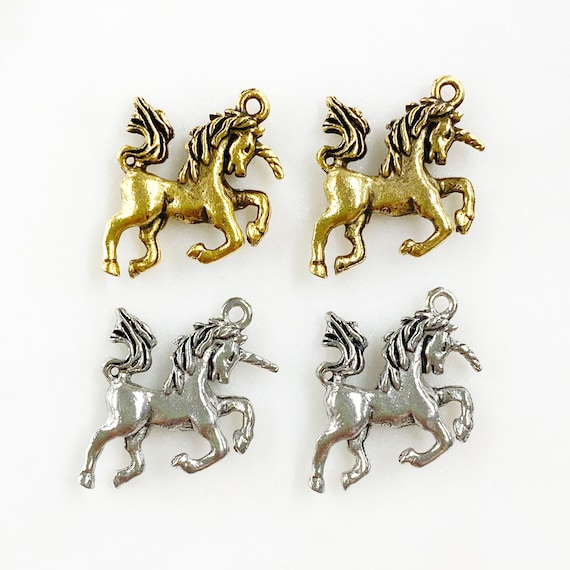 2 Piece Unicorn Horse Charm Choose Your Color Jewelry Making Charms Supplies