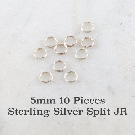 10 Pieces 5mm Sterling Silver Split Jump Rings Charm Links Jewelry Making Supplies Sterling Findings