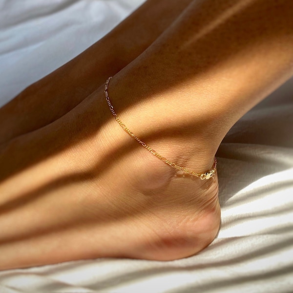 Ava Anklet 14k Gold Filled Dainty Thin Chain, Ready to Wear Anklet