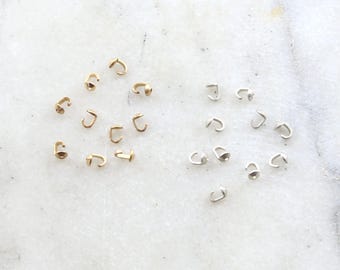 10 pieces bead tip knot cover 4mm x 3mm 925 sterling silver or 14k gold filled stringing bead supplies