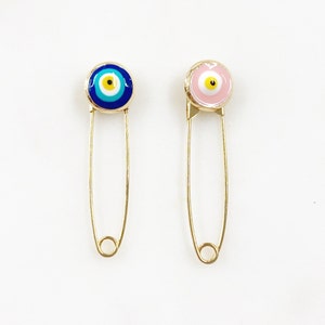 Boze oog veiligheidsspeld Kies je kleur Roze of blauw vergulde veiligheidsspeld Sieraden maken Ambachten