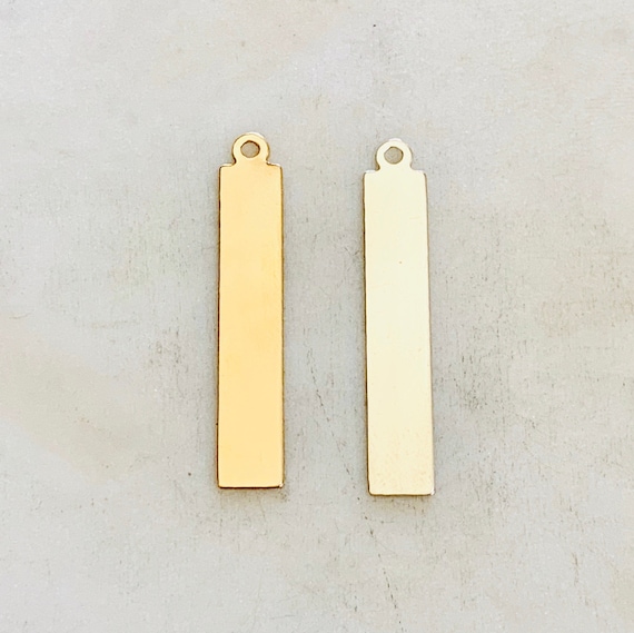 Long Rectangle Bar 5mm x 32mm 24 Gauge Stamping Blank, Modern Pendant, Bar Stamp in 14K Gold Filled or Sterling Silver Name Blank Stamping