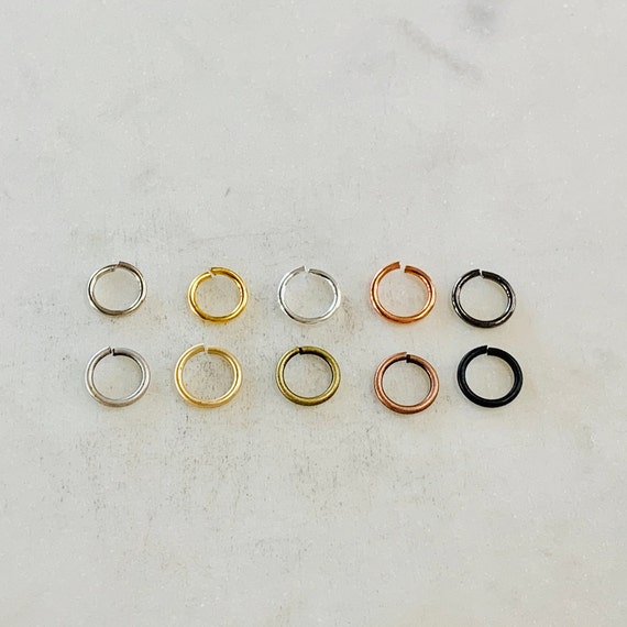 144 Pieces 8mm 18 gauge Base Metal Open Jump Rings Charm Links Jewelry Making Supplies Metal Findings