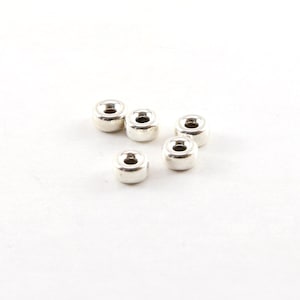5 pieces 6mm smooth pony rondelle seamless sterling silver 925 spacer beads image 1