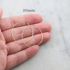 1 Pair Beading Hoop Earring Wire 40mm, 25mm, 18mm, 16mm, 10mm Earring Wires Earring Hook Component image 6
