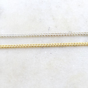 Gold or Silver Plated Base Metal Tight Diamond Cut Curb Chain Dainty Minimal Modern Chain / Chain by the Foot