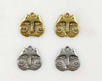 2 piece pewter base metal unique owl charm choose your color antique gold or antique silver animal charms jewelry making supplies