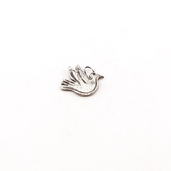 Whimsical Sterling Silver Dove Flying Bird Delicate Charm