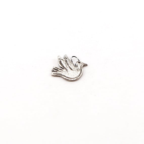 Whimsical Sterling Silver Dove Flying Bird Delicate Charm