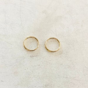 2 Pieces 10mm Shiny Gold Smooth Connector Ring Open Circle Charm 14K Gold Filled Permanent Jewelry image 1