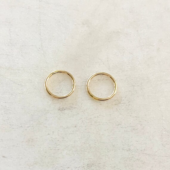 2 Pieces 10mm Shiny Gold Smooth Connector Ring Open Circle Charm 14K Gold Filled Permanent Jewelry