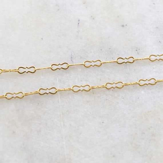 14K Gold Filled Ultra Delicate Figure 8 Kringle Fancy Chain Permanent Jewelry Sold by the Foot / Bulk Unfinished Chain