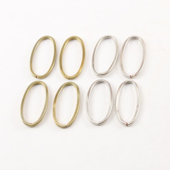 4 Pieces Thick Split Ring Oval 29mm x 14mm Brass Metal Connector Ring Charm Antique Gold or Antique Silver