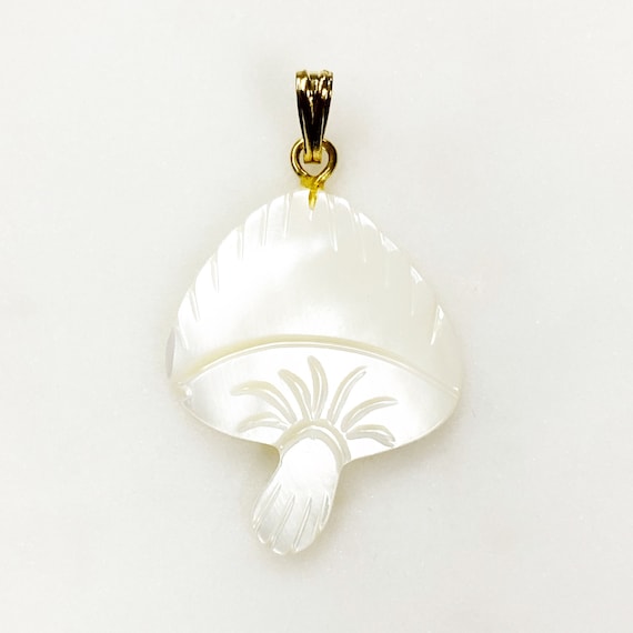 Mother Of Pearl Mushroom Charm Smooth Detailed Pearl Charm Jewelry Making Charms & Supplies