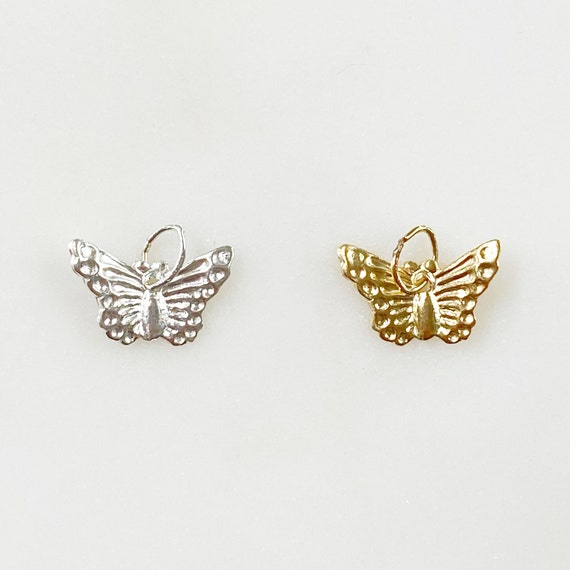 2 PCS 12mm Gold Filled and Sterling Silver Butterfly Charm- Small