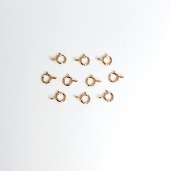 10 Pieces 14K Rose Filled Closed Closed Loop Spring Ring Clasp 5mm Jewelry Making Supplies Chain Findings