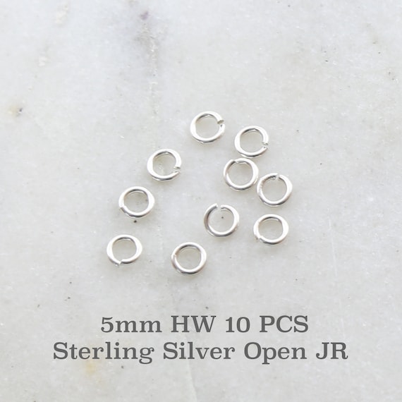 10 Pieces 5mm Heavy Weight 18 Gauge Sterling Silver Open Jump Rings Charm Links Jewelry Making Supplies Sterling Findings