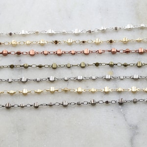 Base Metal Plated Faceted Graduated Ball Chain in 7 Finishes / Chain by the Foot