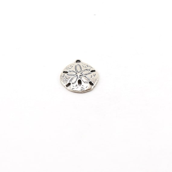 Large Sterling Silver Sand Dollar Ocean Nautical Charm Pendant