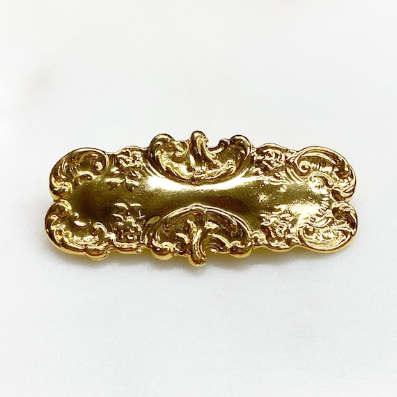 Vermeil Connector Bar Plaque Charm Detailed Ornate Bar Charm Jewelry Making Bar Charm