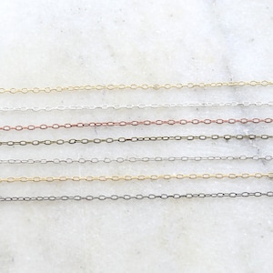 Base Metal Delicate Thin Oblong Link Cable Chain 2mmx 1mm in 7 Finishes / Chain by the Foot