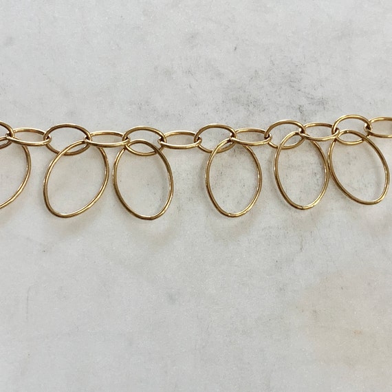 Large and Small Oval Hanging  Smooth Unique Design 14K Gold Filled Chain Permanent Jewelry/ Sold by the Foot/ Bulk Unfinished Chain