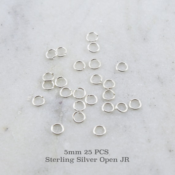 25 Pieces 5mm 20 Gauge Sterling Silver Open Jump Rings Charm Links Jewelry Making Supplies Sterling Findings