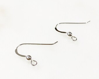 1 Pair Sterling Silver Earring Wire with Ball Ear Wires Earring Hook Component Earring Findings