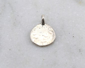 Sterling Silver Textured Raw Shape Stamping Blank Disk Circle Charm Pendant