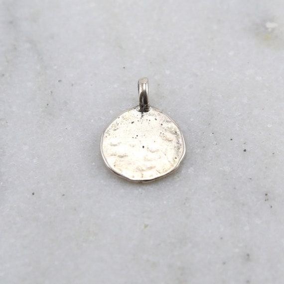 Sterling Silver Textured Raw Shape Stamping Blank Disk Circle Charm Pendant