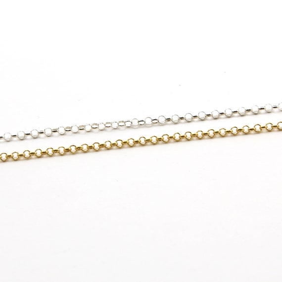 Belcher Rolo Sturdy Thick Chain 2.4mm x 2.3mm 14K GF or Sterling Silver Chain Permanent Jewelry / Bulk Unfinished Chain Sold by the Foot