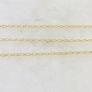 14K Gold Filled Small Oval Link Link Chain with Small Circle 3.4mm x 1.6mm Permanent Jewelry  Sold by the Foot/ Bulk Unfinished Chain