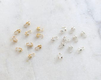 10 pieces clamshell hook single loop knot cover 925 sterling silver or 14k gold filled stringing bead supplies