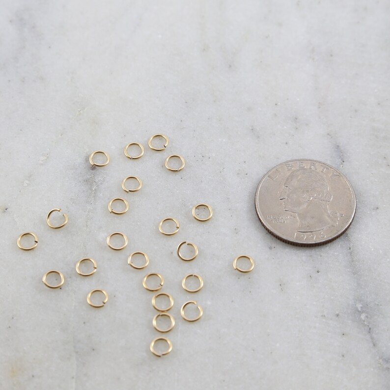 25 Pieces 5mm 20 Gauge 14K Gold Filled Open Jump Rings Charm image 3