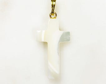 Mother of pearl cross charm unique religious pearl charm jewelry making charms & supplies