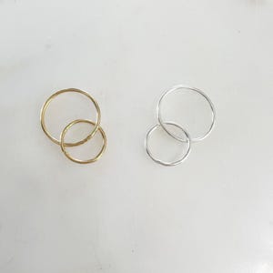 Smooth interlocking rings connector links 16mm & 12mm 14kt gold filled, sterling silver circle disc charm round connector permanent jewelry